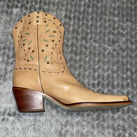 Mercer & Madison Tan Green Genuine Leather Cowgirl Boots.  Size 10‎ - Picture 7 of 12